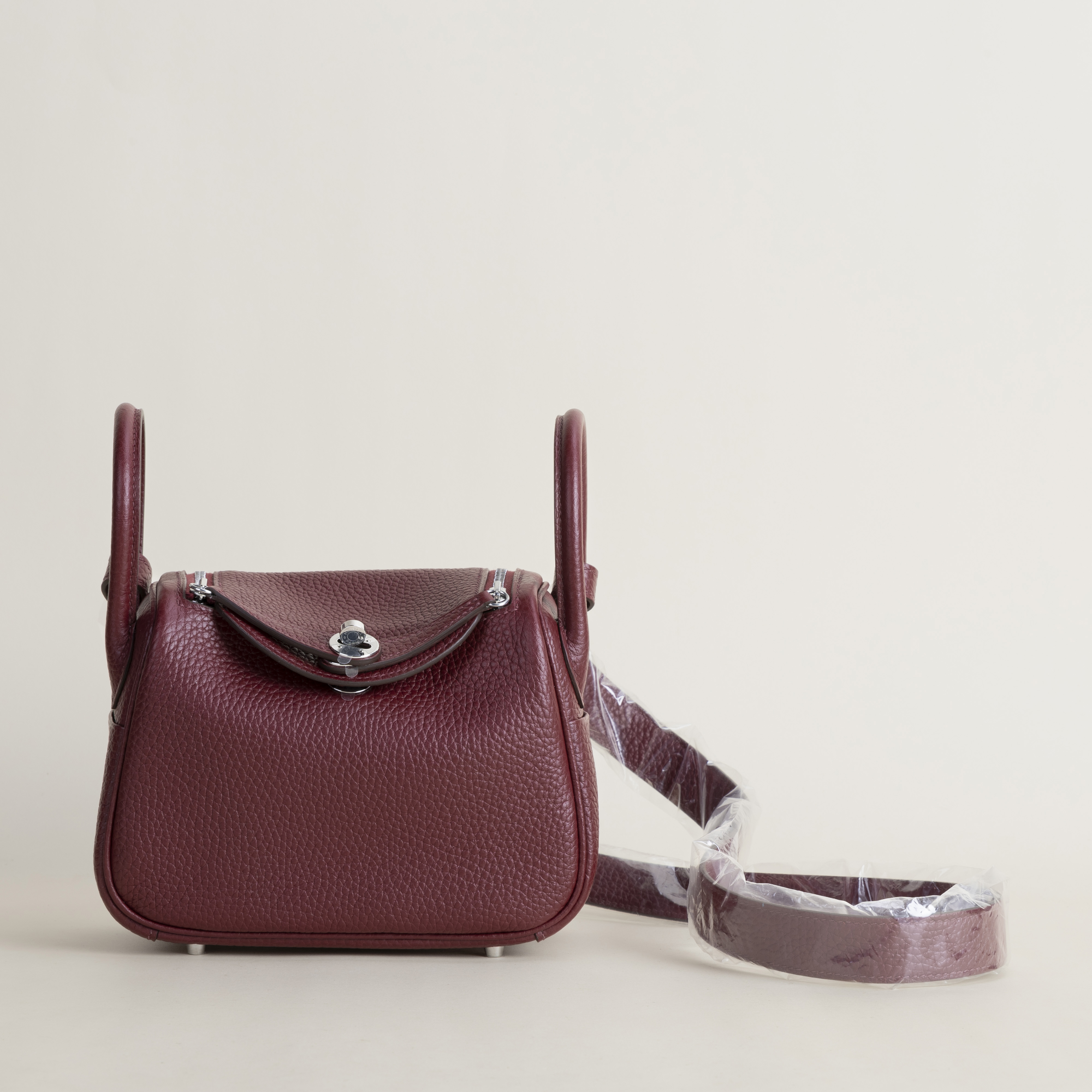 Mini Lindy Clemence leather 55 Rouge h PHW