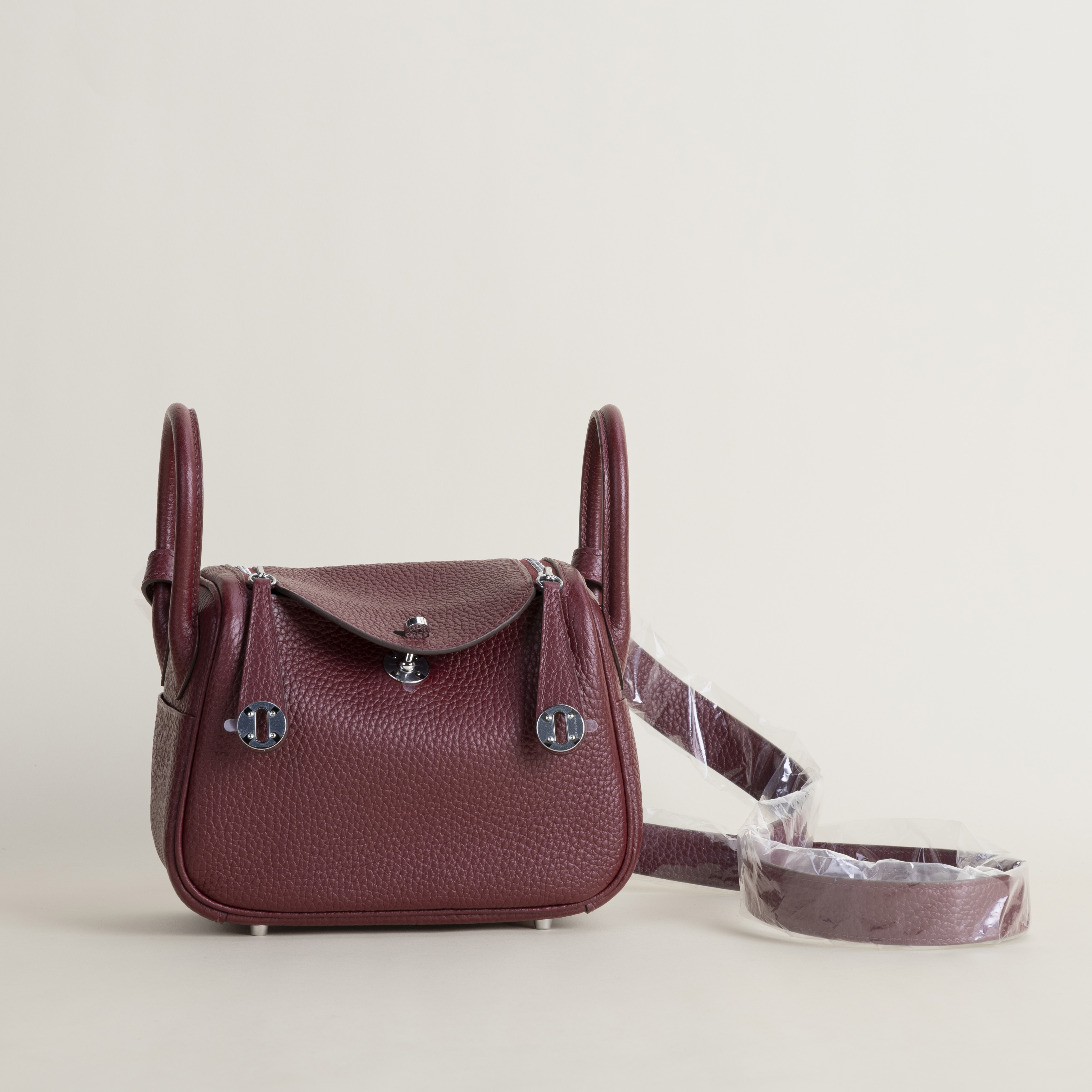 Mini Lindy Clemence leather 55 Rouge h PHW
