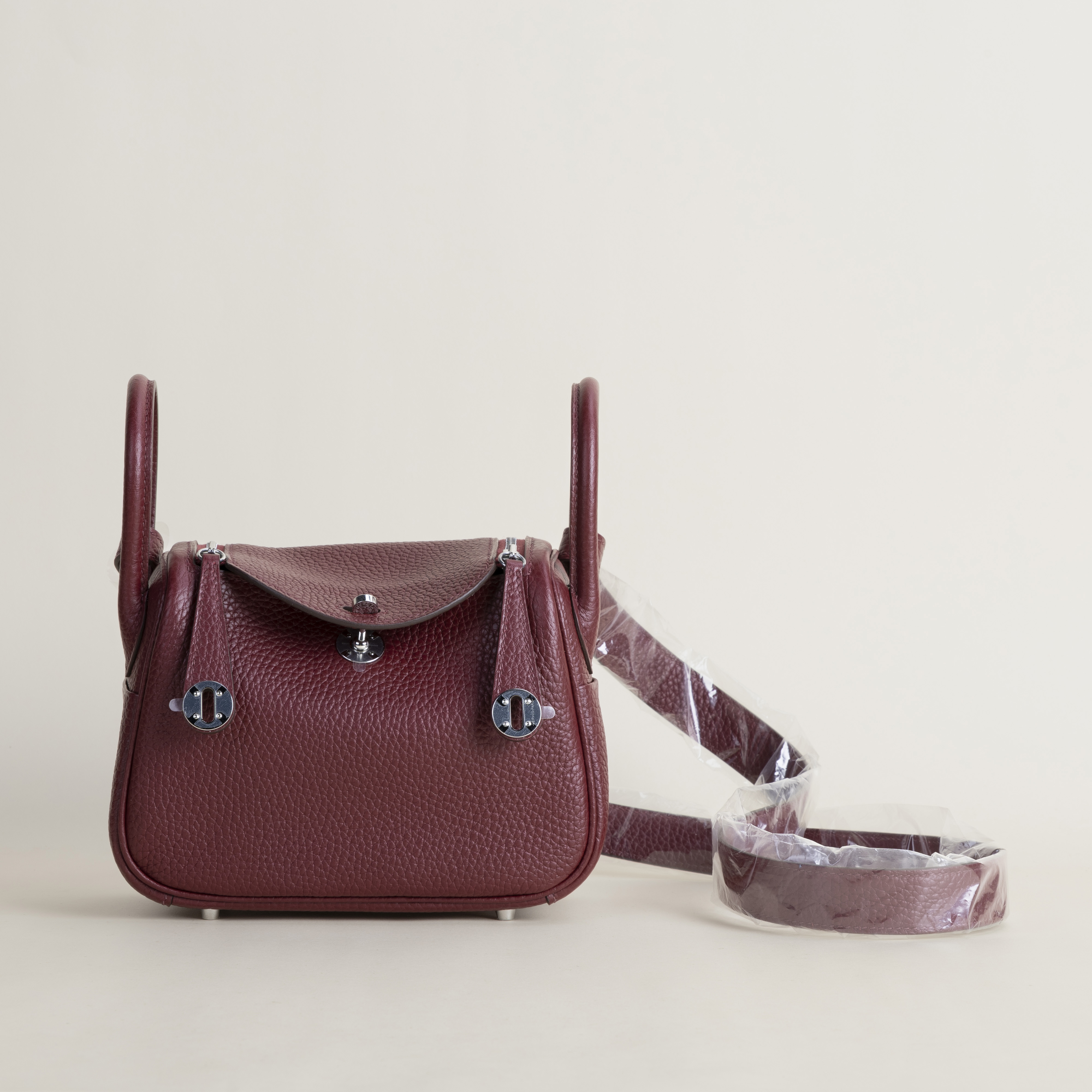 Mini Lindy Clemence leather 55 Rouge h PHW