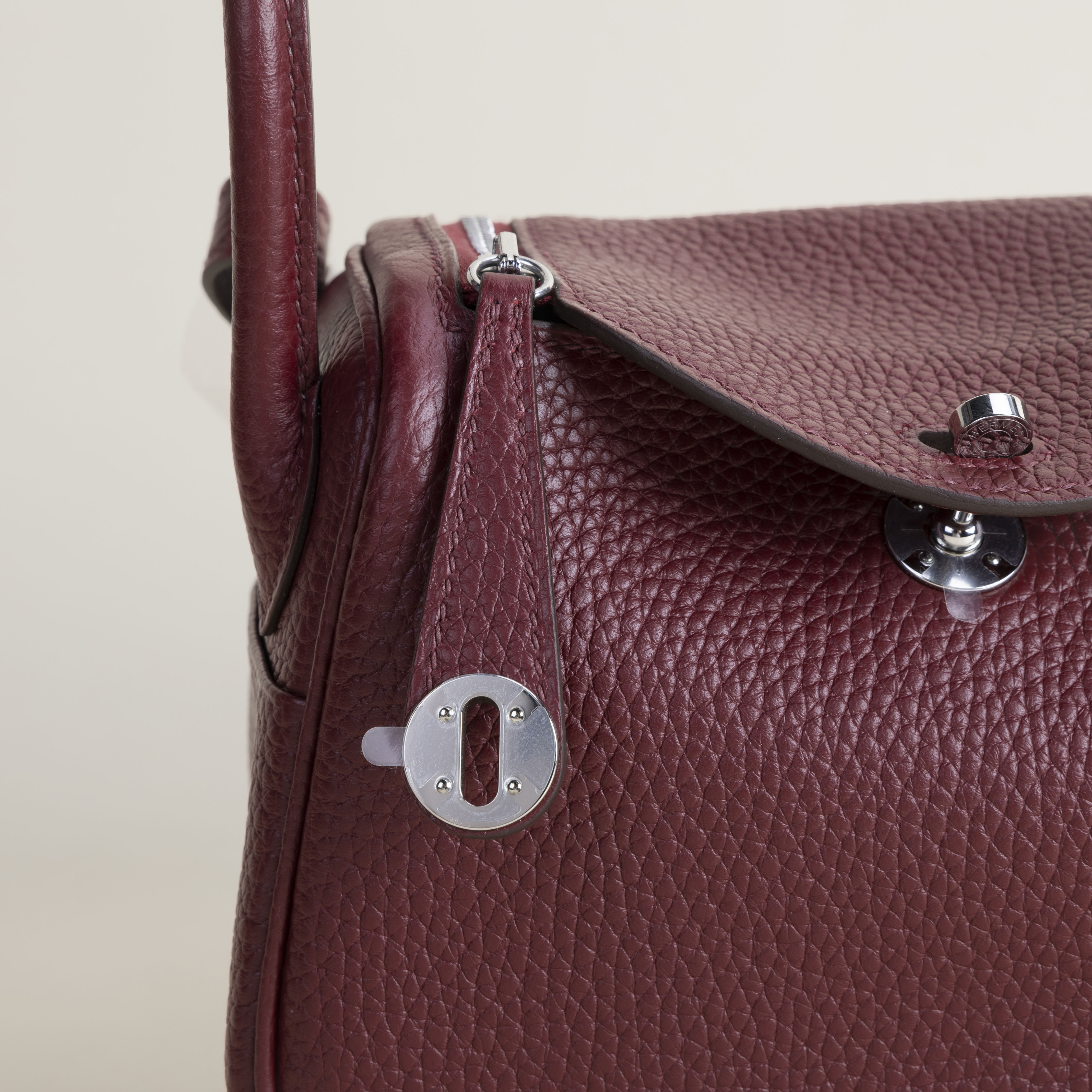 Mini Lindy Clemence leather 55 Rouge h PHW