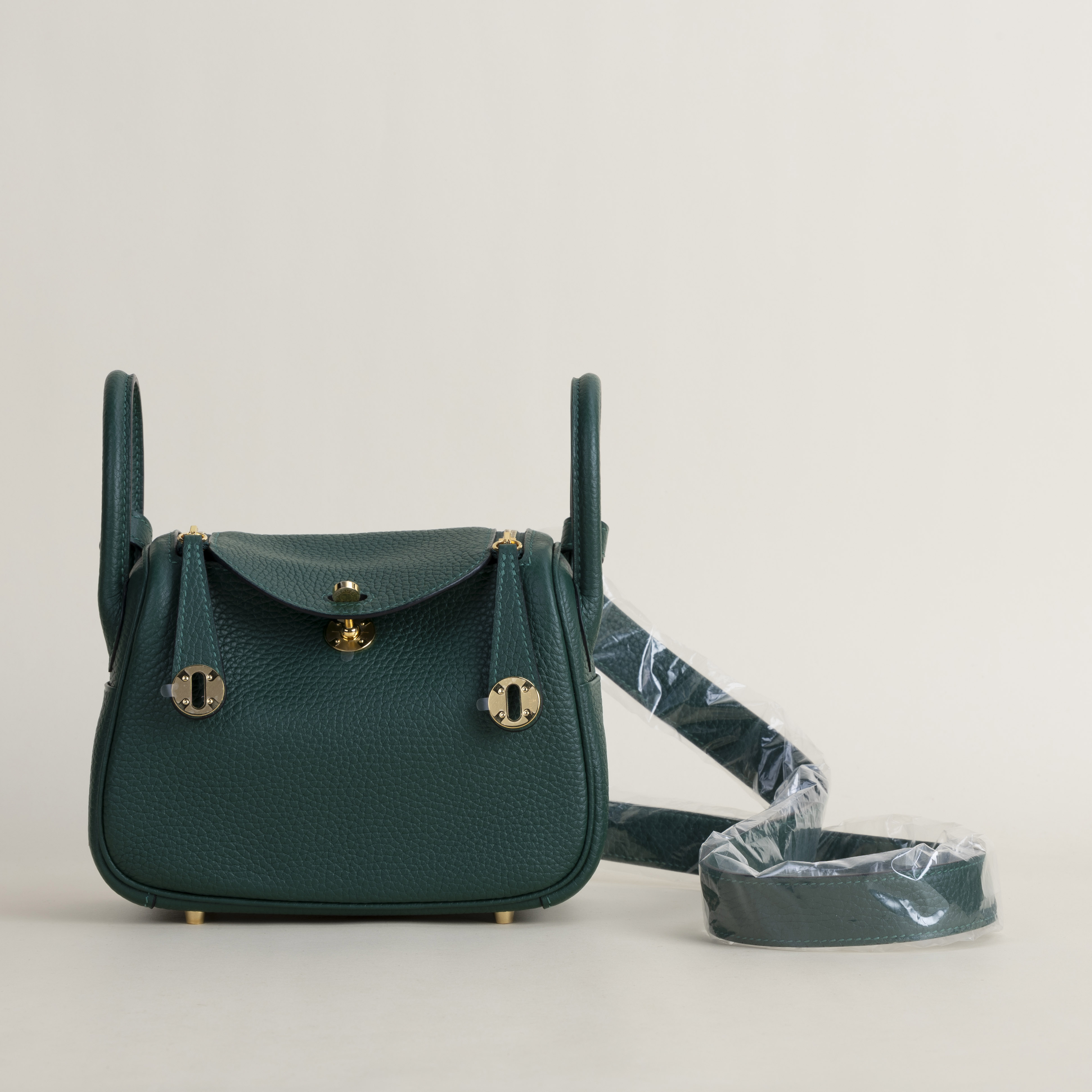 Mini Lindy Clemence leather Z6 Malachite GHW