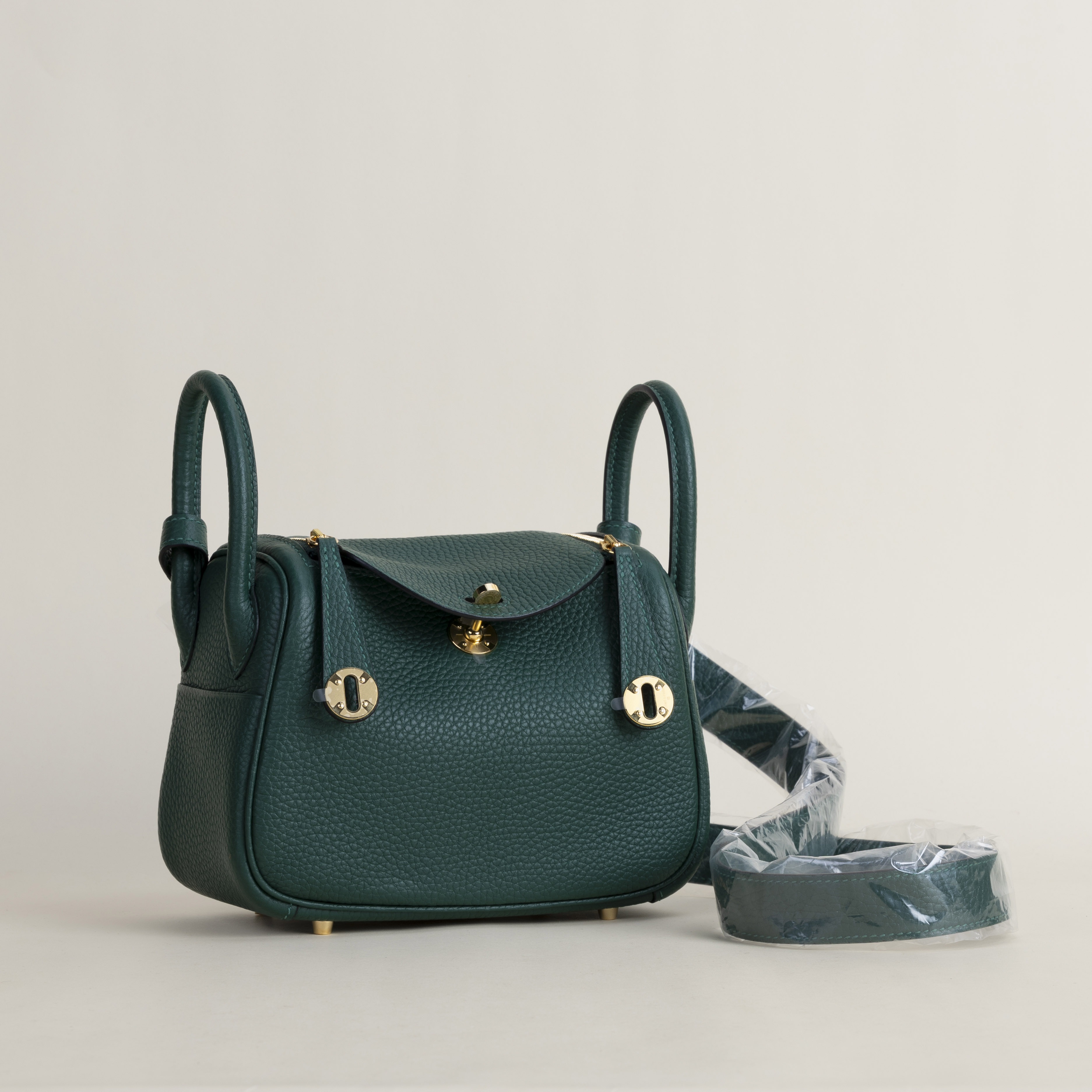 Mini Lindy Clemence leather Z6 Malachite GHW