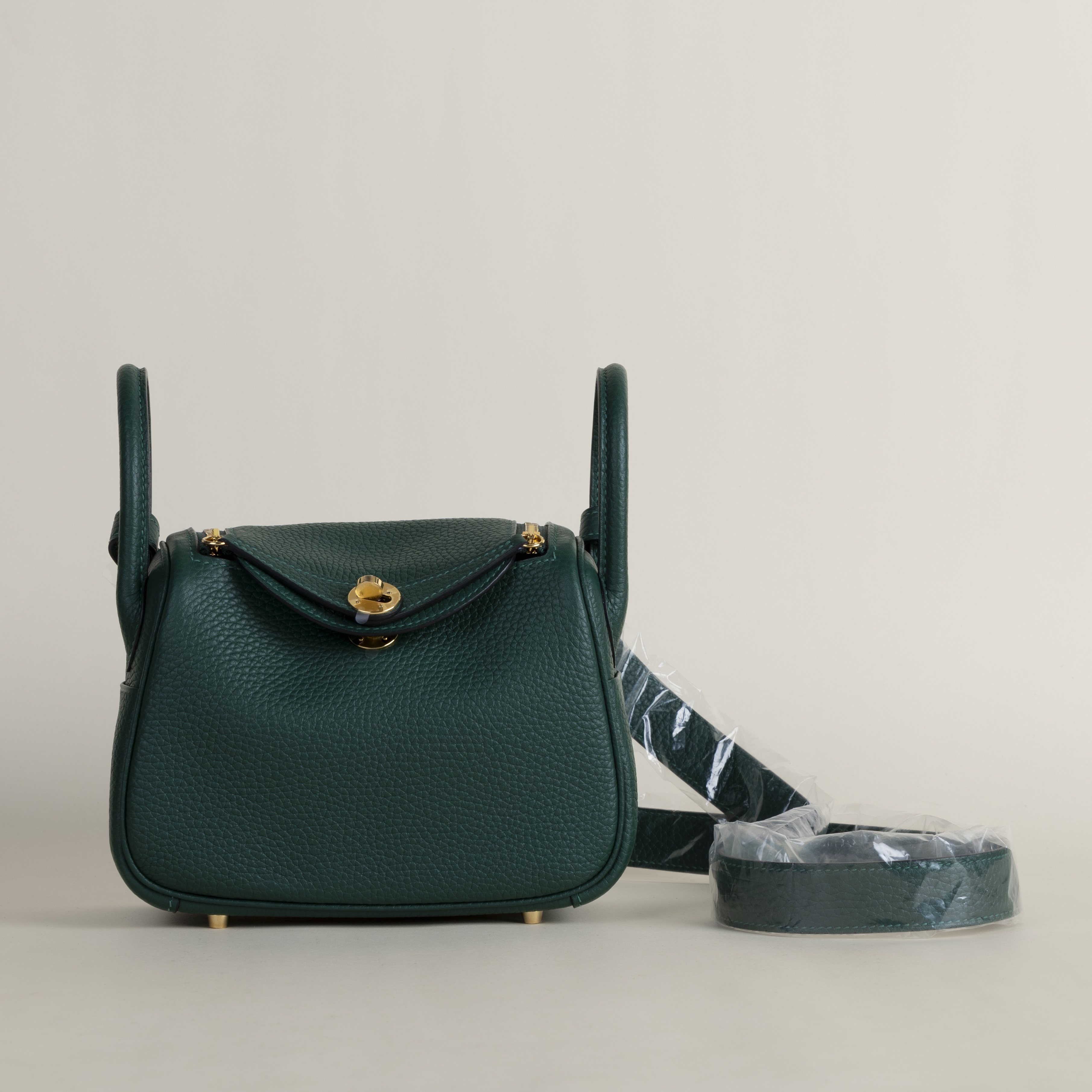 Mini Lindy Clemence leather Z6 Malachite GHW