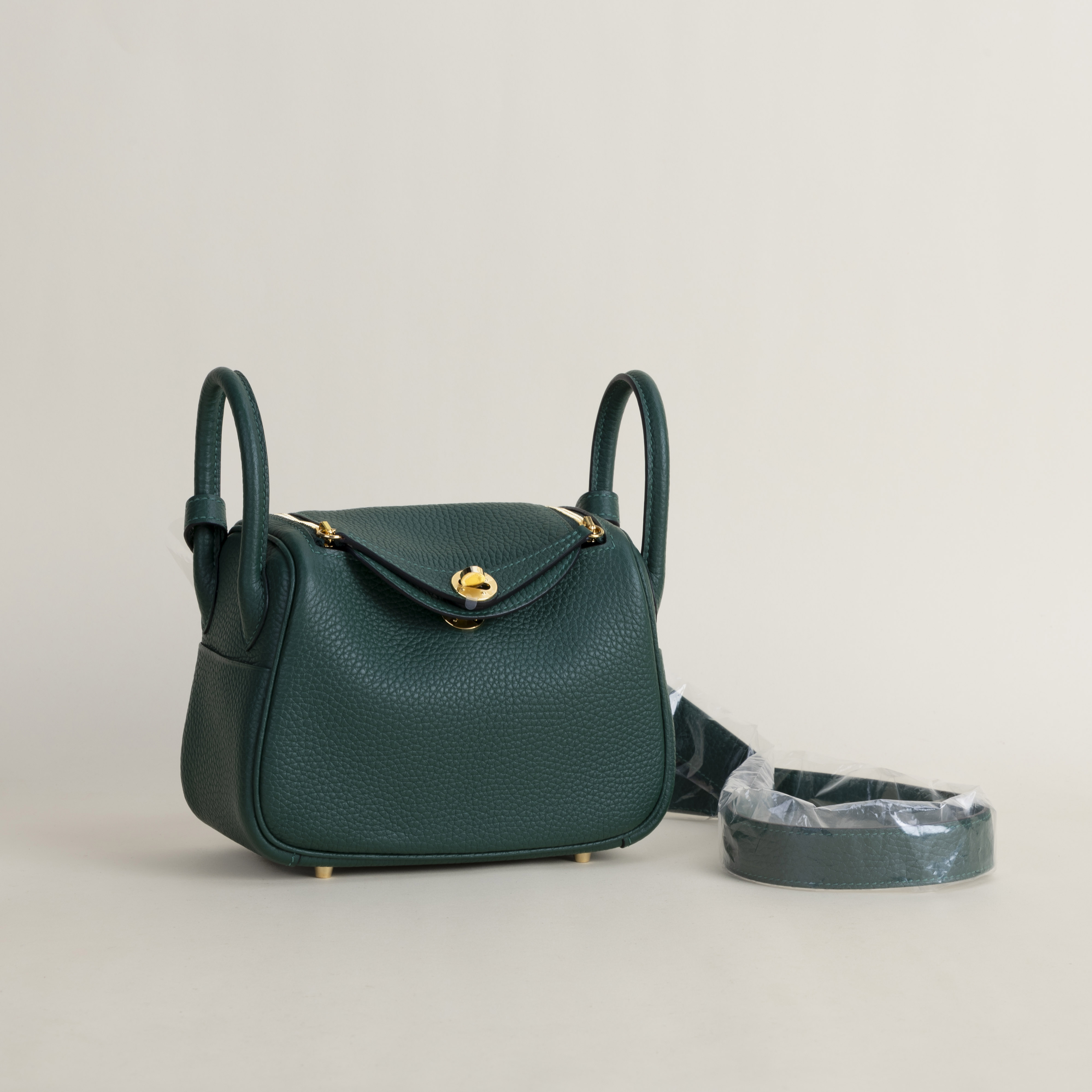 Mini Lindy Clemence leather Z6 Malachite GHW