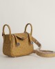 Mini Lindy Ostrich leather 24 tabac amel PHW