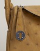 Mini Lindy Ostrich leather 24 tabac amel PHW
