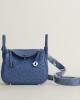 Mini Lindy Ostrich leather O8 Bleu Royal PHW
