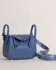 Mini Lindy Ostrich leather O8 Bleu Royal PHW